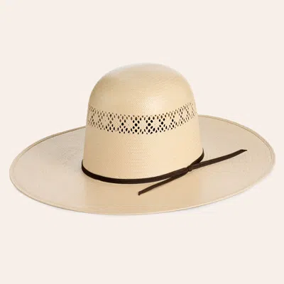 Rodeo King Drifter Taupe Open Crown Vented 25x Straw Cowboy Hat In Neutral
