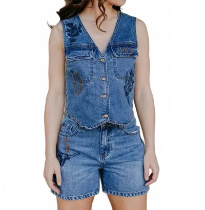 Rodeo Quincy Camarillo Classic Shorts In Denim In Multi