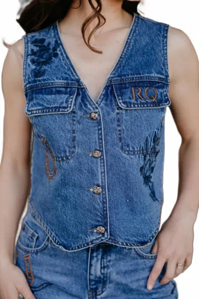 Rodeo Quincy Camarillo Classic Vest In Denim In Blue