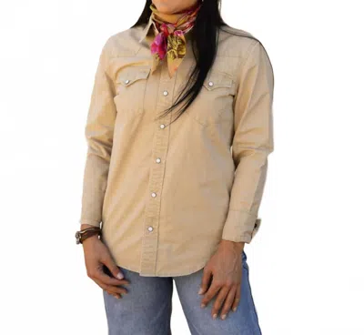 Rodeo Quincy Cedona Pearl Snap Top In Khaki In Green