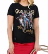 Rodeo Quincy God Bless The Cowboys Tee In Black In Black