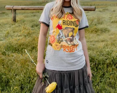 Rodeo Quincy Range Riding Ruby Graphic Tee In Grey In Gray