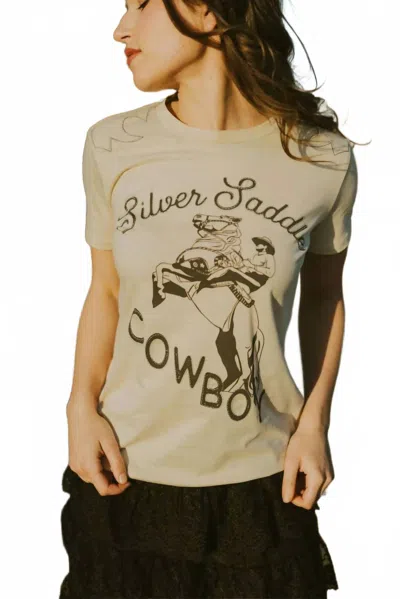 Rodeo Quincy Silver Saddle Cowboy Tee In Soft Tan In Neutral