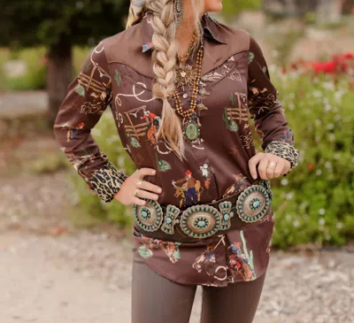 Rodeo Quincy Women's El Rodeo Button Up In Brown