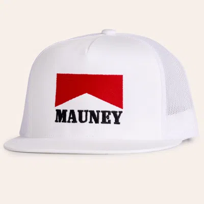 Rodeo Time Dale Brisby Mauney White & Red Embroidered Flat Bill Mesh Cap