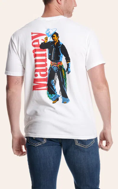 Rodeo Time Dale Brisby Men's J.b. Mauney Graphic T-shirt In White