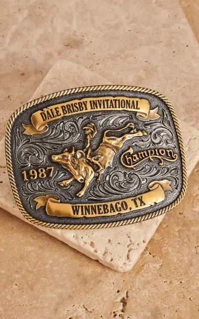 Rodeo Time Montana Silversmiths Dale Brisby Invitational 1987 Trophy Belt Buckle In Red