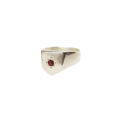 Rodeo Workwear ™ Ruby Power Signet Ring In Gray