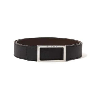 Roderer Ace Reversible Belt - Italian Leather Black & Brown Silver Buckle