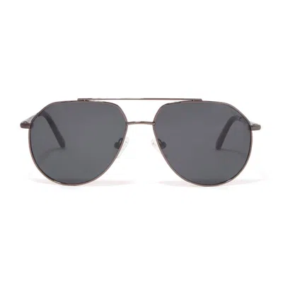 Roderer Edgar Aviator Polarized Sunglasses - Gunmetal / Black In Gray
