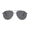 Roderer Edgar Aviator Polarized Sunglasses - Gunmetal / Black In Grey
