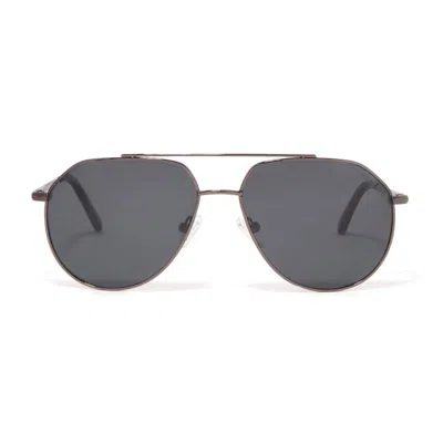 Roderer Edgar Aviator Polarized Sunglasses - Gunmetal / Black In Grey
