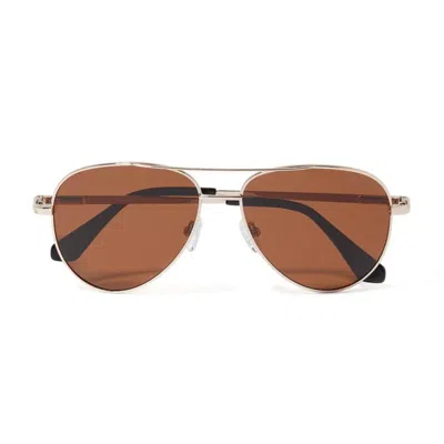 Roderer James Aviator Polarized Sunglasses - Rose Gold / Brown