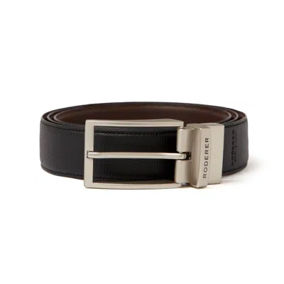 Roderer Maestro Reversible Belt > Italian Leather Black & Brown / Silver Matt Buckle