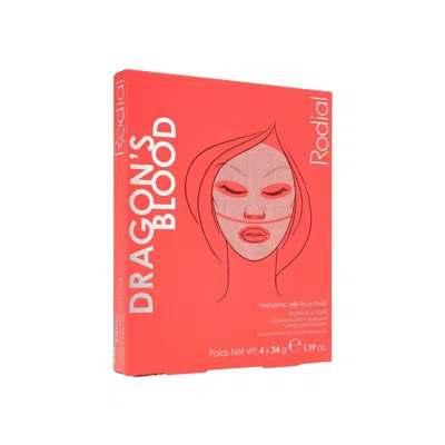 Rodial Dragon's Blood Hyaluronic Jelly Face Mask Box Of 4 In White