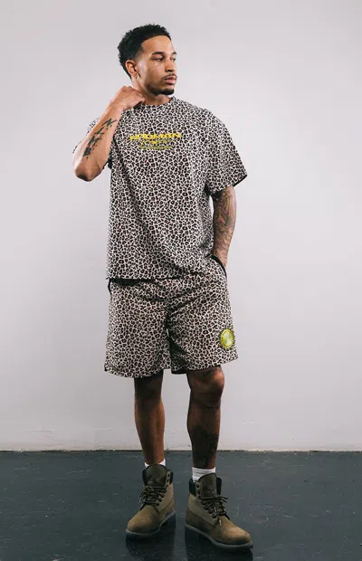 Rodman Brand Men's Cheetah 7.5" Swim Trunks In Brown In Animal Print