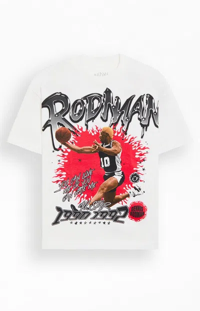 Rodman Brand Men's Flame Ball T-shirt In White
