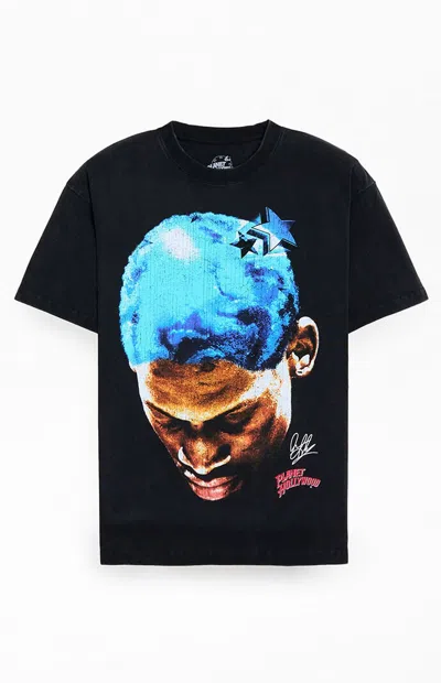 Rodman Brand Men's Star Globe T-shirt In Washed Black