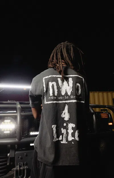 Rodman Brand Men's X Nwo 4 Life Bandana T-shirt In Washed Black