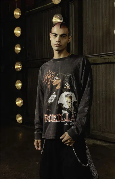 Rodman Brand Men's X Nwo Zap Long Sleeve T-shirt In Washed Black