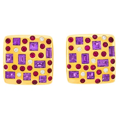 Pre-owned Rodney Rayner Modernist 90s Earrings In Multi