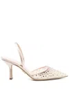 Rodo 75mm Rhinestone-embellished Slingback Pumps In Neutrals