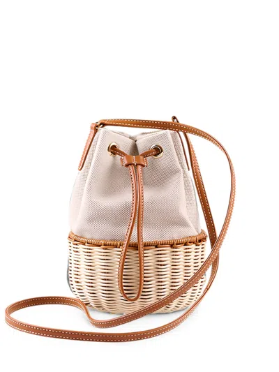 Rodo Adria Wicker Bucket Bag In Brown
