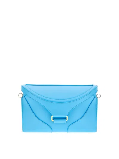 Rodo Clutch Bag With Shoulder Strap In Light Blue