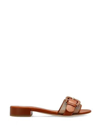 Rodo Buckle Strap Sandals In Brown