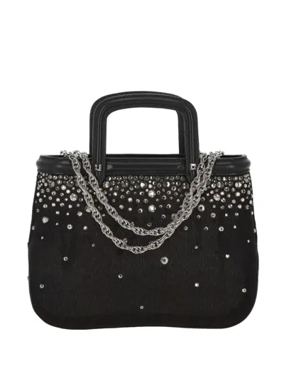Rodo Chain-detail Crystal-embellished Tote Bag In Black
