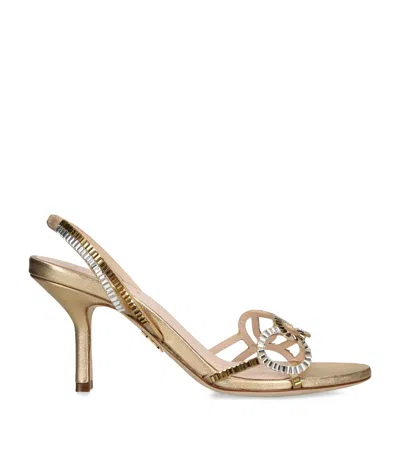 Rodo Crystal-embellished Pearle Heeled Sandals 75 In Gold