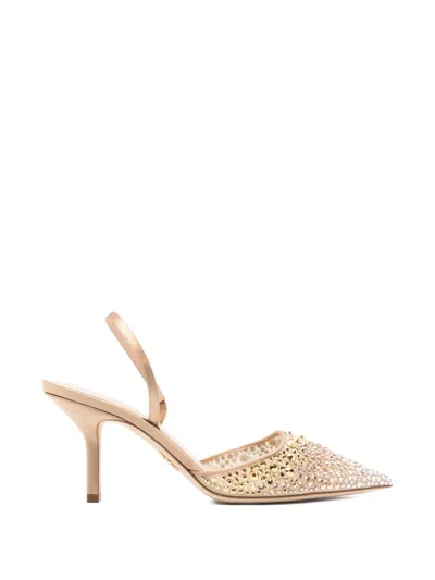 Rodo Crystal-embellished Slingback Pumps In Gold