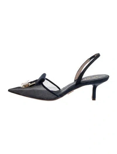 Pre-owned Rodo Denim Slingback Pumps In Blue