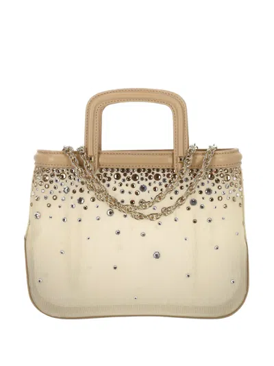 Rodo Embellished Chain Tote Bag In Neutral
