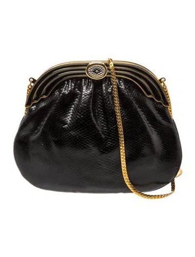 Pre-owned Rodo Embossed Leather Crossbody Bag In Black