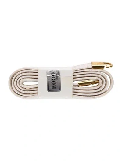 Pre-owned Rodo Leather Bag Strap In White