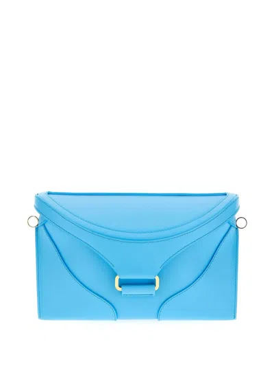 Rodo Leather Clutch Bag In Blue