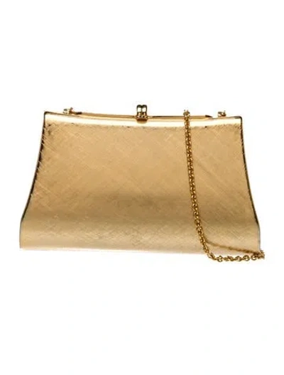 Pre-owned Rodo Leather Clutch In Gold/neutrals
