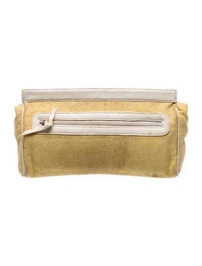 Pre-owned Rodo Leather Clutch In Neutral