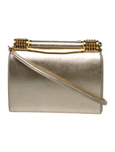 Pre-owned Rodo Leather Crossbody Bag In Gold