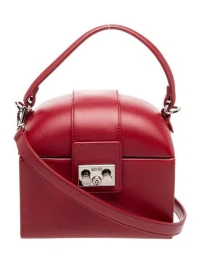 Pre-owned Rodo Leather Crossbody Bag In Red