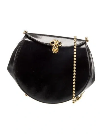 Pre-owned Rodo Leather Evening Bag In Black