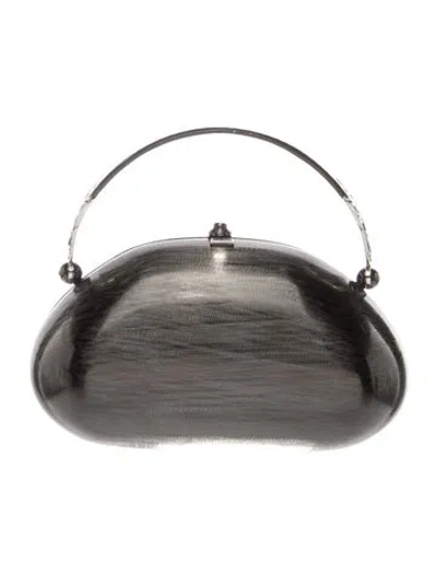 Pre-owned Rodo Leather Evening Bag In Gray