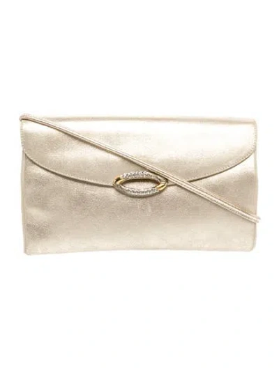 Pre-owned Rodo Leather Evening Bag Vintage In Gold