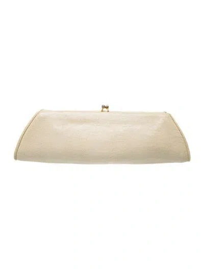 Pre-owned Rodo Leather Evening Bag In White