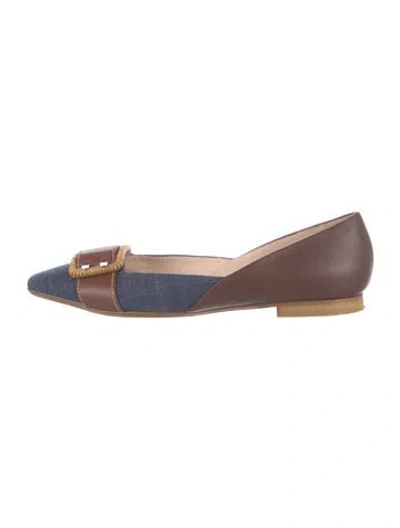 Pre-owned Rodo Leather Flats In Multi