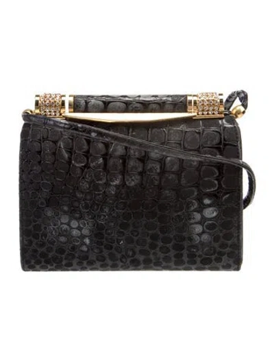 Pre-owned Rodo Leather Minaudière In Black