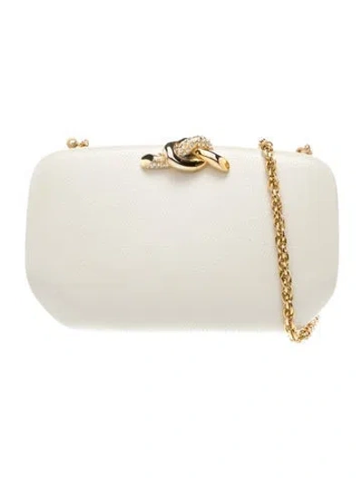Pre-owned Rodo Leather Minaudière In Neutral