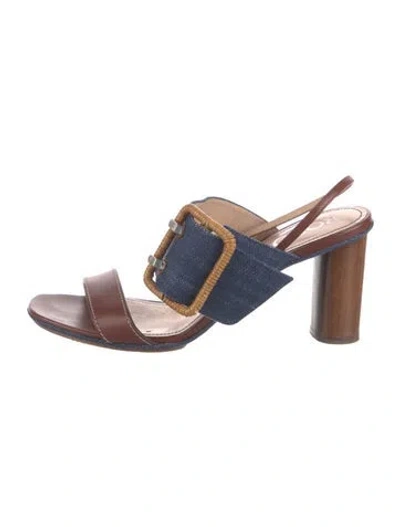 Pre-owned Rodo Leather Sandals In Blue