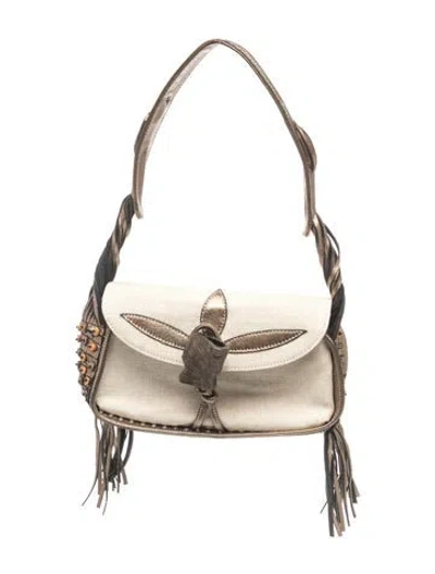 Pre-owned Rodo Leather Shoulder Bag In Neutrals